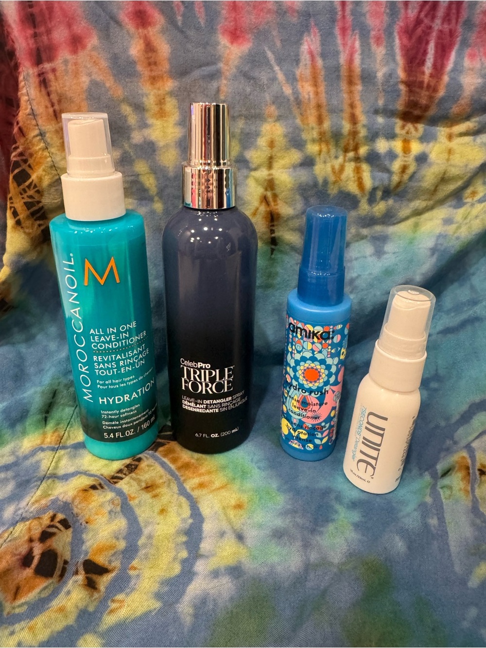 Moroccanoil Hydration Leave-In + Triple Force Detangler Amika and Unite leave in